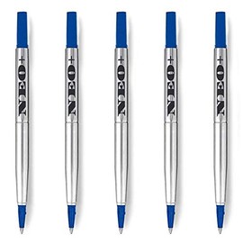 5 x Blue Quink Rollerball Pen Refills Medium - Parker Compatible