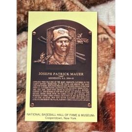 Joe Mauer Postcard- Baseball Hall of Fame Induction Plaque - Photo 2024