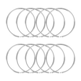 CYIOU Pack of 10 Books Rings Binder 55 mm Metal Loose Leaf Book Rings 2.2 Inch Round Binding Rings Loose Leaf Connector Rings for Scrapbook Key Rings (Silver)