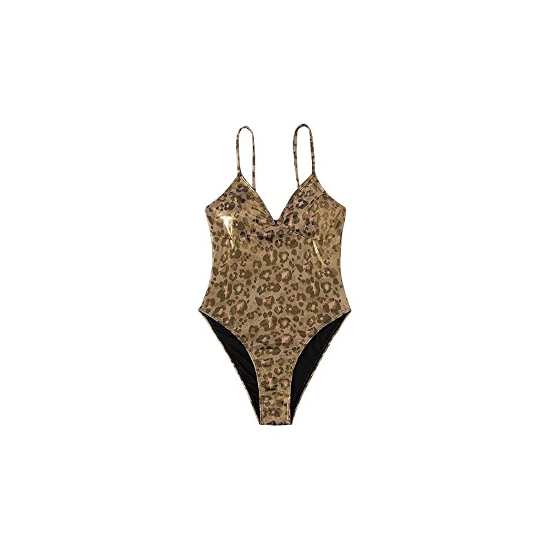 YAUASOPA Sexy Liquid Metallic Glitter One piece Push Up Swimsuit