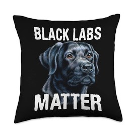 Black Labs Matter Throw Pillow