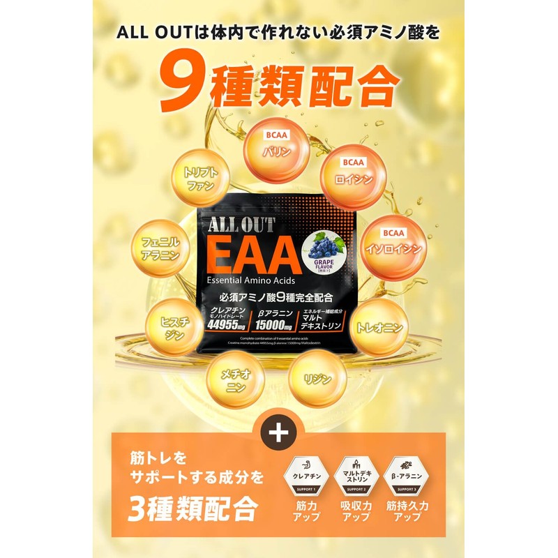 ALLOUT EAA 17.6 oz (500 g), Formulated with 9 Essential