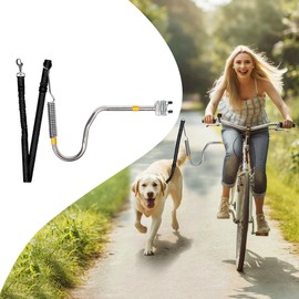 iPetba Dog Bike Leash - Hands-Free Bike Attachment for Dogs, Safe Shock-Absorbing, Adjustable Length, Easy to Install
