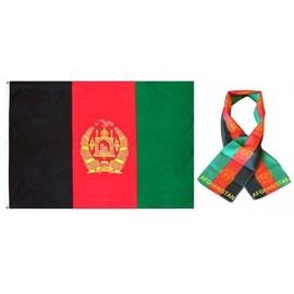 Wholesale Combo Set Afghanistan Country 3x5 3’x5’ Flag and 8''x60'' Scarf BEST Garden Outdor Decor polyester material FLAG PREMIUM Vivid Color and UV Fade Resistant
