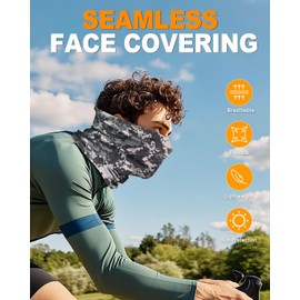 Lauzq 4Pack Neck Gaiter for Men Women Face Cover Mask Head Wrap Balaclava Headwear Bandana Headband Magic Scarf (A-Camo-1, one size)