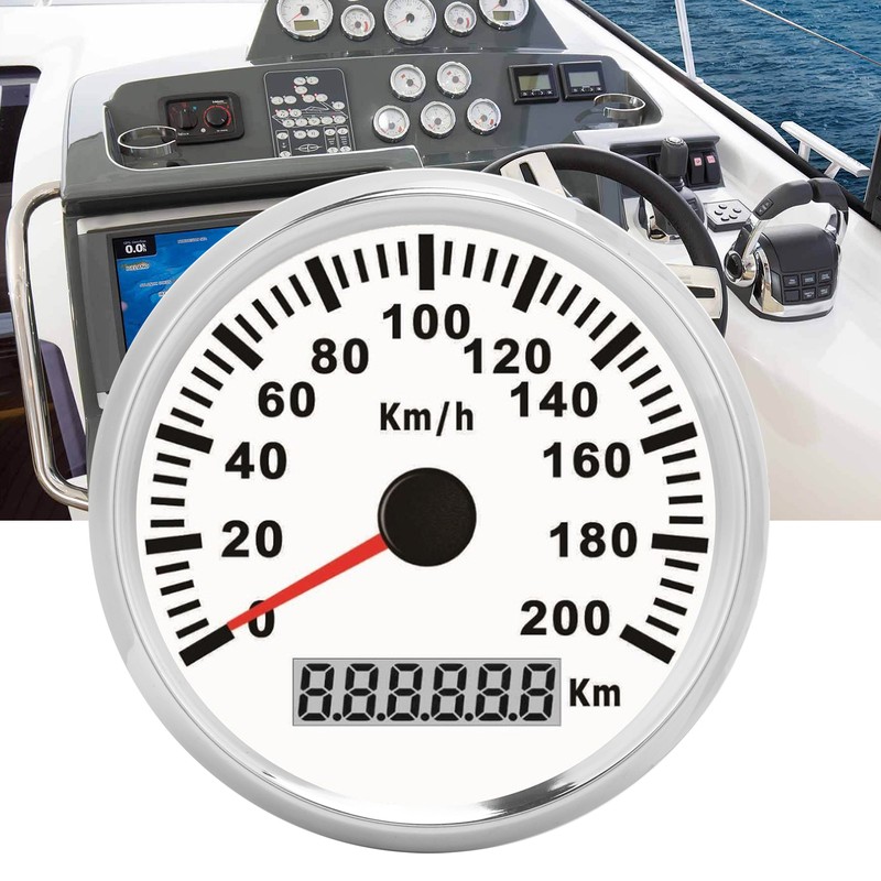3‑3/8in Speed Gauge GPS 200km/h 12V/24V for Ship Yacht Motorcycle