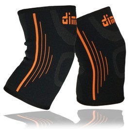 dimok Athletic Knee Brace Compression Sleeve Leg Support for Lifting Running Sport Men Women - Joint Pain Arthritis Meniscus Tear & Fast Recovery (2 Pack, L)