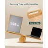Serving Tray with Handles, LYNG Bamboo Bed Tray with Removable