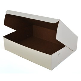 Southern Champion Tray 0983 Premium Clay Coated Kraft Paperboard White Non-Window Lock Corner Bakery Box, 12" Length x 9" Width x 3" Height (Case of 200)