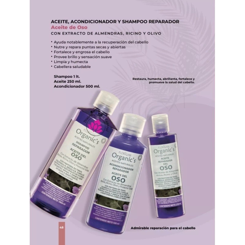 Florigan 2pzas Aceite Reparador Aceite De Oso 250ml. Florigan
