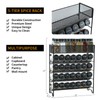Skiileor Spice Rack Organizer with 28 Spice Jars, Black Lids，Spice