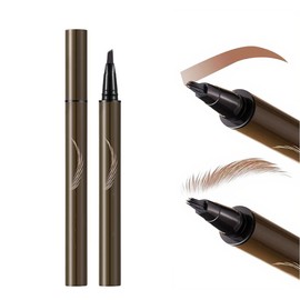 SIYDYRIT 2 Pcs Microblading Eyebrow Pen, Liquid Eyebrow Pencils with Multi-Fork Tips, Eyebrow Pencils for Women, Natural-Looking Brows, Long Lasting Brow Pencil with Hair Like Strokes(#04,Light Brown)