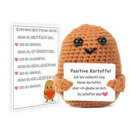 BOAITE Pocket Hug Positive Potato Lucky Charm Gifts, Creative Knitting Wool Potato Doll and Small Hug Lucky Charm, Gifts for Girlfriend, Courage Gift, School Gift