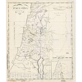 Historic Pictoric Map : Holy Land Maps #136, Palaestina zur Zeit Jesu, Antique Vintage Reproduction : 20in x 24in
