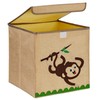 Relaxdays Storage Box Monkey Design Fabric Box for Children Foldable