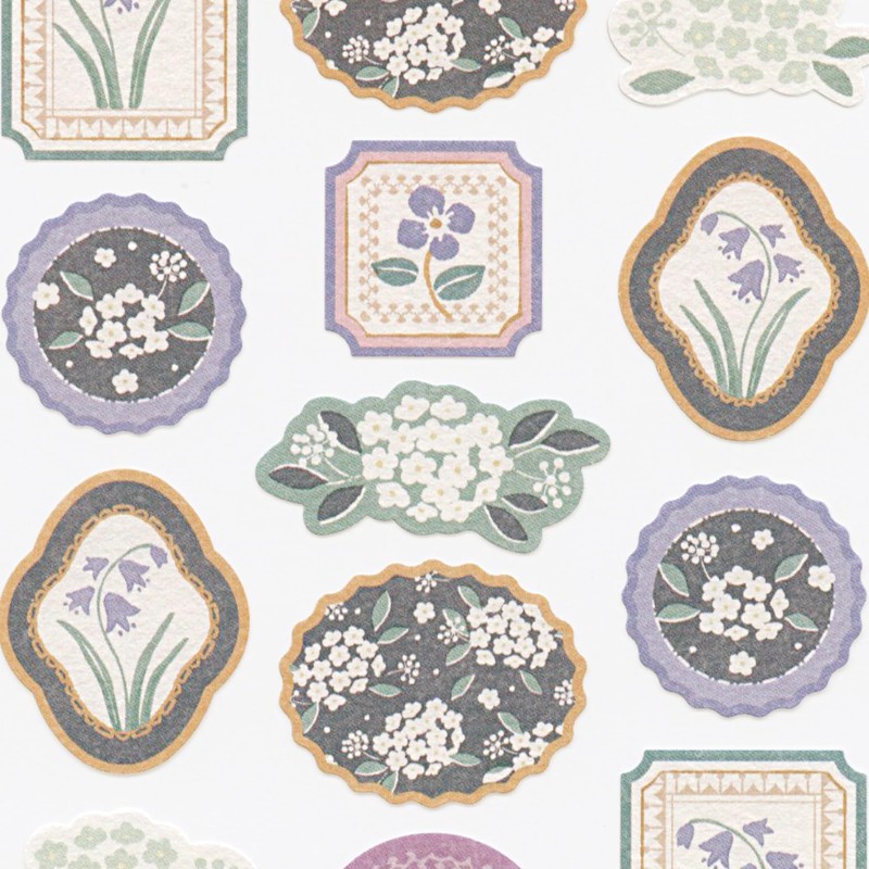 WANOWA 1354144 Retro Modern Japanese Sticker, Large [Hanamari]