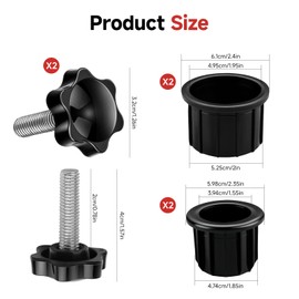 6 Pcs Umbrella Base Stand Replacement Parts, Parasol Base Spare Parts, Courtyard Parasol Spare Parts, Replacement Parts Hole Ring Cover with M8 Thread Screw for Most Beach Backyard Balcony Umbrella