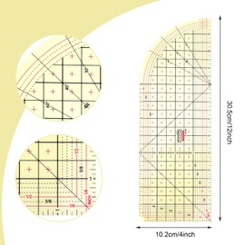 Thinp Hot Hem Ruler for Sewing, 12 Inch Heat Resistant Sewing Ruler Hot Ironing Ruler Quilting Rulers Sewing Tools for Electric Iron Home Ironing Work Measuring Quilting and Folding