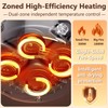 Yuidirtu Electric Hot Pot Cooker, 4 Compartment Divider Pot, 6.3QT