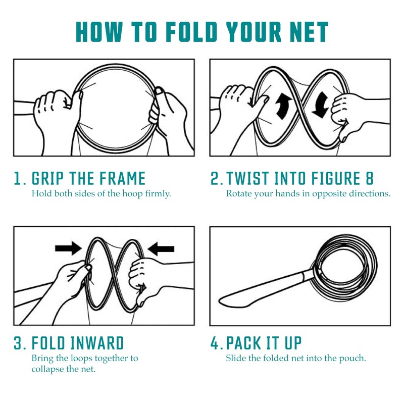 Nirvana Folding Fishing Net Damo 25cm w/Rubber Coated Netting