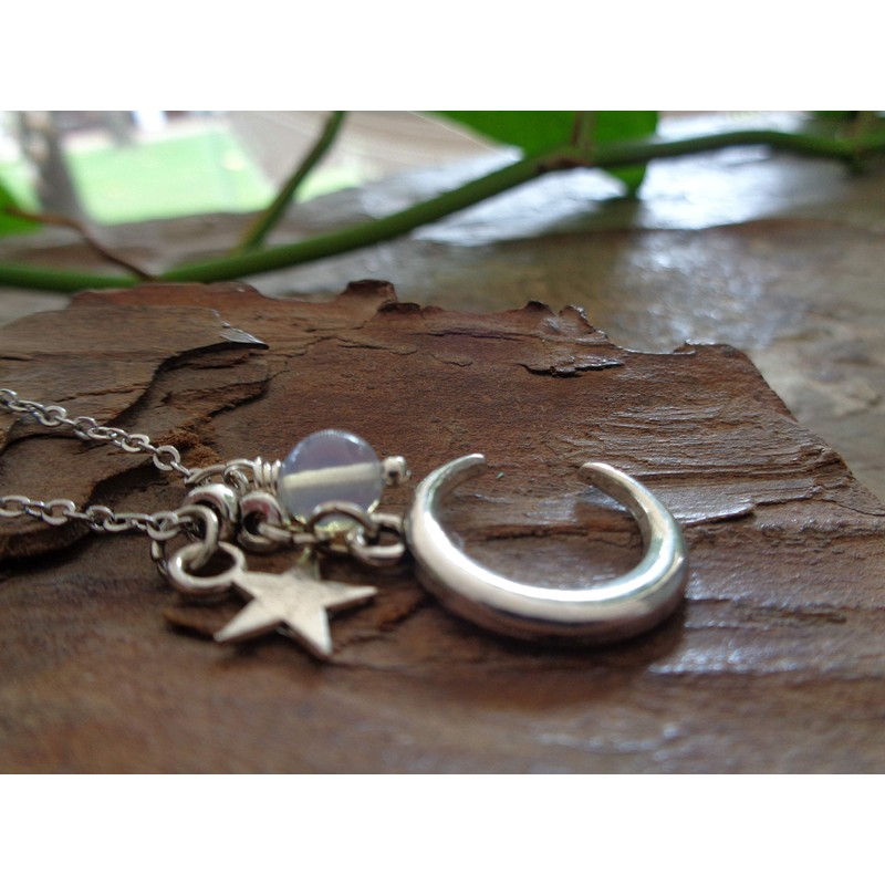 Luna – delicate moon, moonstone and tiny stars. Wonderful, delicate
