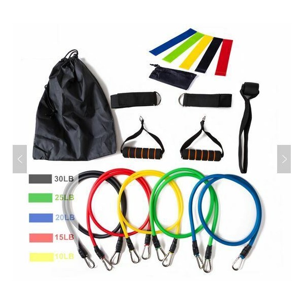 Starlights 17Pcs/Set Latex Resistance Gym Door Anchor Ankle Straps With