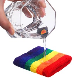 WILLBOND 3 Pieces Sweatbands Set, Includes Sports Headband and Wrist Sweatbands Striped Sweat Band for Athletic Men and Women (Rainbow)