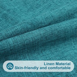 decorUhome Set of 2 Linen Cushion Covers 65X65cm,Decorative Outdoor Plain Vintage Cushion Covers with Stitched Edges, large Square Farmhouse Neutral Pillow case 26x26 Inch for Sofa, Teal