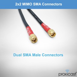 Proxicast 2x2 MIMO 5G Antenna - Vandal Resistant Low Profile Omnidirectional Through-Hole Mount - 2 ft Coax - Black - Compatible with Cisco, Cradlepoint, Digi, MoFi & Others (ANT-121-T22-B-02)