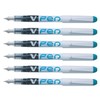 Pilot V-Pen Disposable Fountain Pens, Turquoise, Set of 6