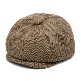 FORUHOO Baby Children's Flat Cap Tweed Boys' Flat Cap Newsboy Gatsby Cap, coffee