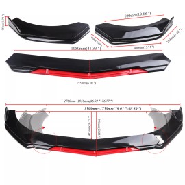 Unbranded For Nissan Altima Front Bumper Lip Splitter Spoiler+Side Skirts Glossy Black