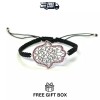 925 Sterling Silver C Z Hamsa Bracelet 6" Adjustable to
