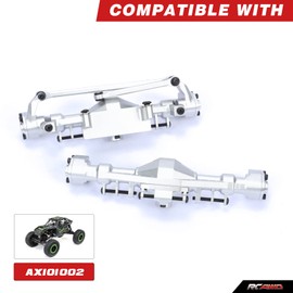 RCAWD Front & Rear Axle Housing Without Gears, Rear & Steering Axle Assembled Upgrades for 1/18 Axial UTB18 Capra Trail Buggy Crawlers Aluminum Parts AXI218001 Silver