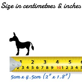 Pack of 3 Cute Cartoon Donkey Waterproof Sticker Decal - Peel and Stick - Use on Car's, Laptops, Mirrors, Water Bottles, Scrapbooking, Fun Gifts (3, 5cm x 4.5cm (2" x 1.8"))