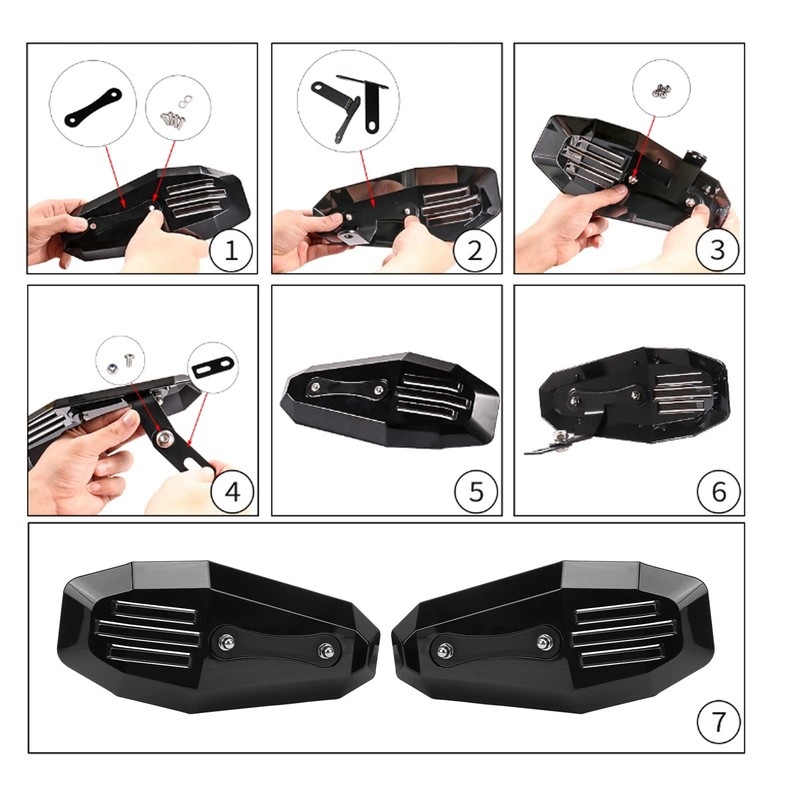 KIMISS Motorcycle Handguards, 2PCS Hand Guards Motorcycle Hand Guard Brush