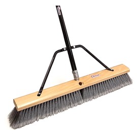 American Select Tubing Pbma24004-2 Heavy Duty 24" Multi-Surface Push Broom with Silver/Black Handle (2 PACK)