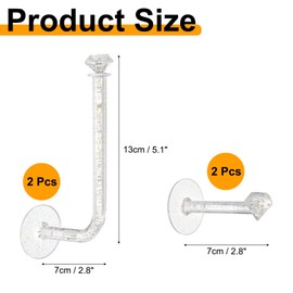 uxcell 4Pcs Headband Holder Organizer, Self Adhesive Scrunchie Holder Short Hair Accessories Organizer Storage Hair Ropes Bracelets Bangles Decor for Women and Girls, Clear