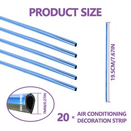 Icyhaws 20PCS Car Air Conditioner Vent Trim Decoration Strip, Universal Car Interior Trim Strips, Bendable Vent Outlet Trim Decoration Suitable for Most Car, Car Interior Acessories - Blue