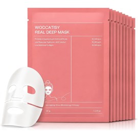 Mascarilla de Colágeno para Mujer - 8 Piezas - Mascarilla Hidrogel con Niacinamida - Hidratación Profunda 8h - Reduce Poros - Aporta Brillo y Elasticidad