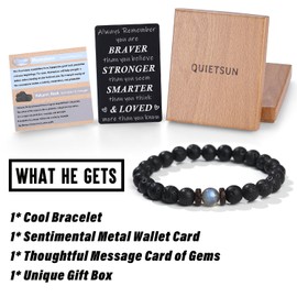 Quietsun Christmas Gifts Stocking Stuffers for Kids Birthday Gift 8 10 12 Year Old Boy Beaded Bracelet Teenage Teen Boys Gift Ideas Him Men Valentines Day Confirmation Easter