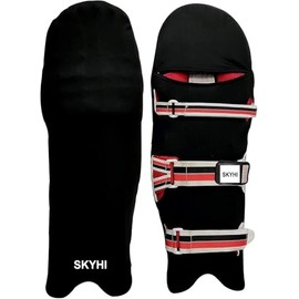 Skyhi Colored Cricket Batting Pads Covers - Leg Guards Clads - Leg Guard Skin (Black-1)