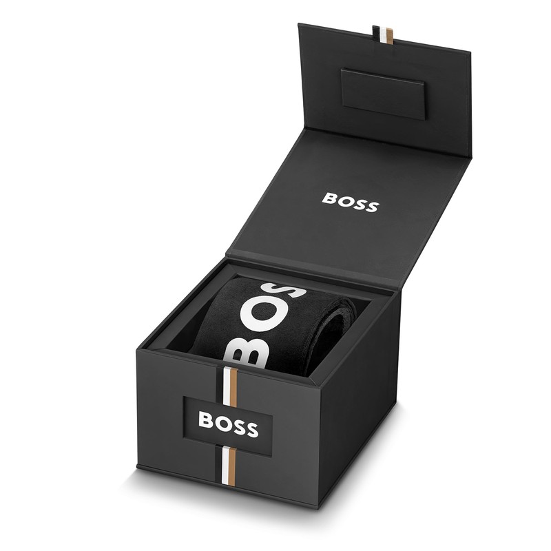 BOSS Lucy Black Leather Black Dial Women's Watch