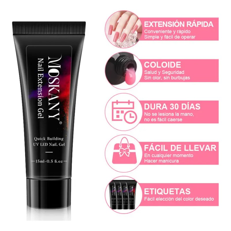 Kit De Uñas De Gel Polivinílico Con Kit Poligel De