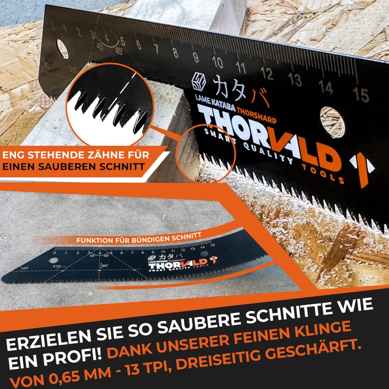 THORVALD Folding Japanese Saw 240 mm – Includes Deep Hole