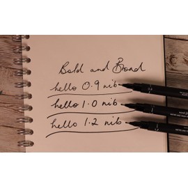 Uni-ball Bold and broad 3 piece uni-PIN fineliner broad drawing pens, black