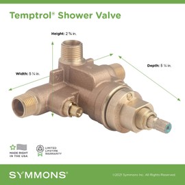Symmons 261XBODY Temptrol Brass Pressure-Balancing Shower Valve with Service Stops