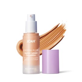JOAH Crystal Glow Peptide-Infused Foundation, 2-in-1 Multitasking Korean Makeup with Blurring Face Primer, Luminizer, Hydration & Skin Defense for a Flawless Finish, 1.01 Oz, Light Medium Neutral
