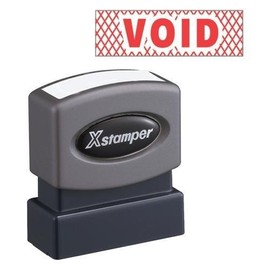 SHA 1825 Xstamper Pre-Inked Stamp - VOID Message Stamp - 0.50" x 1.63" - Red
