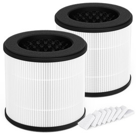 2 Packs AC300 Replacement Filter Compatible with Purivortex AC300 Air Cleaner Purifier White/Black, 3 in 1 Filtration with H13 True HEPA, Activated Carbon Filter，2 Pack Filter + 8 Aroma Pads